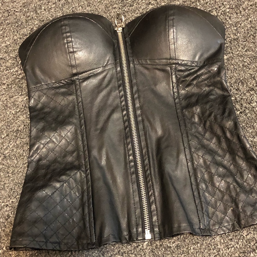 Black leather top
